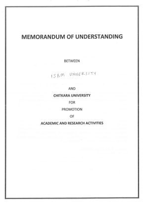 MOUs' and Collaborations with ISBM University
