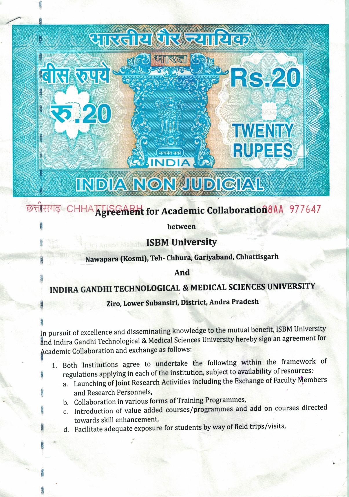 MOUs' and Collaborations with ISBM University