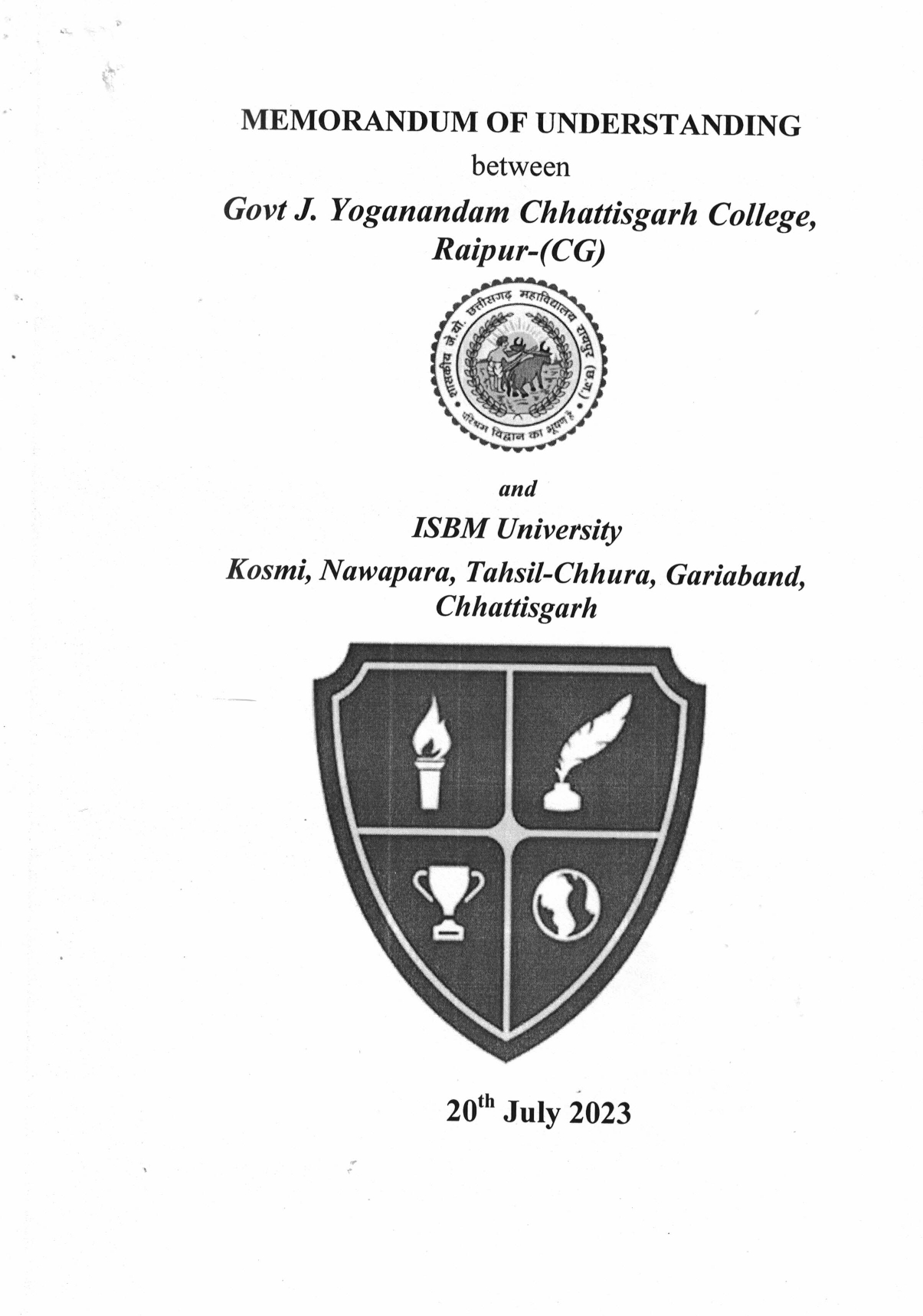 MOUs' and Collaborations with ISBM University